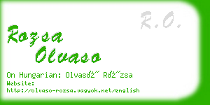 rozsa olvaso business card